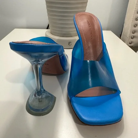 Amina Muaddi Vibrant Blue Heels - Picture 8 of 10